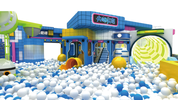 Indoor playground with large slide