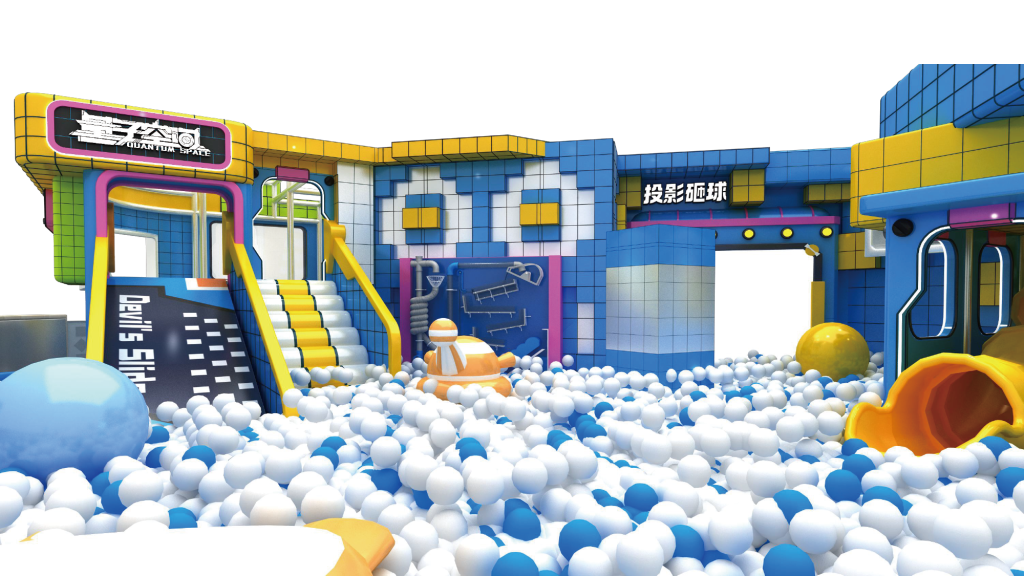 Indoor playground with large slide